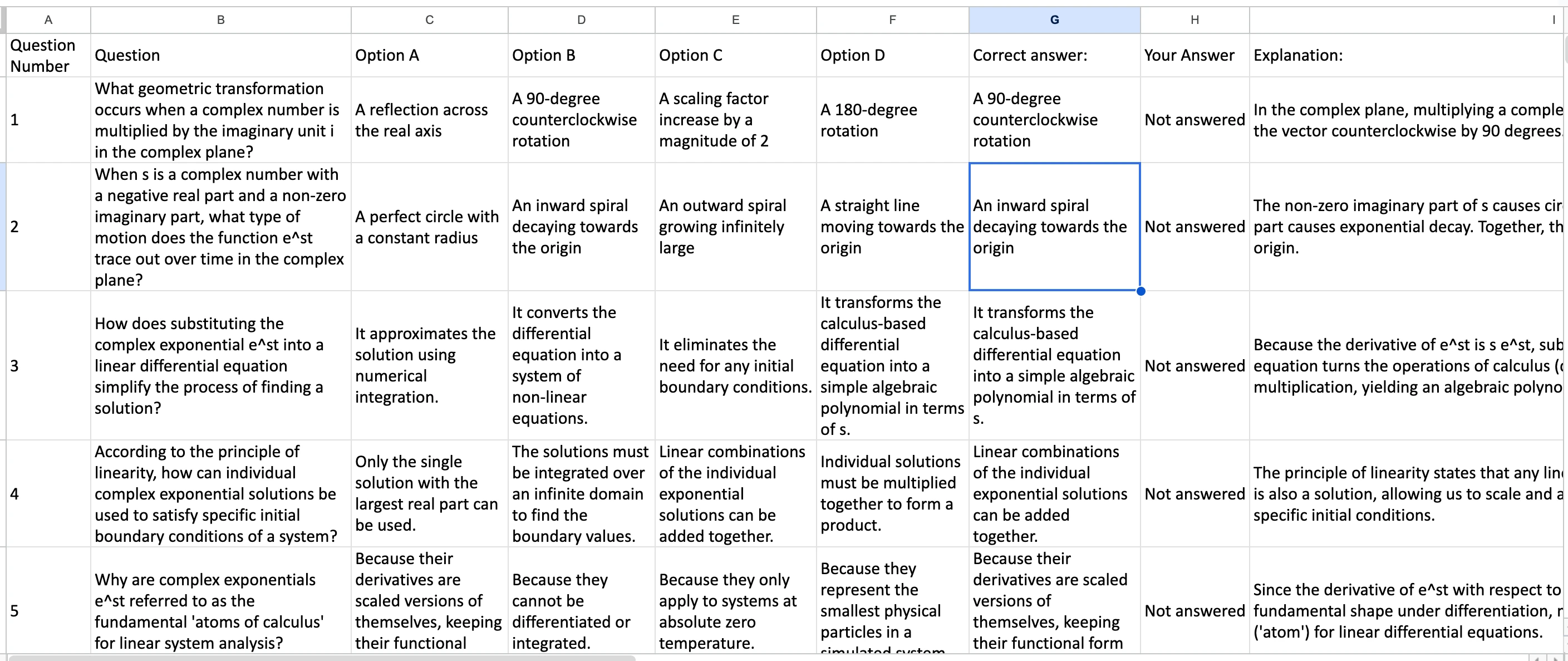 Quiz + submissions